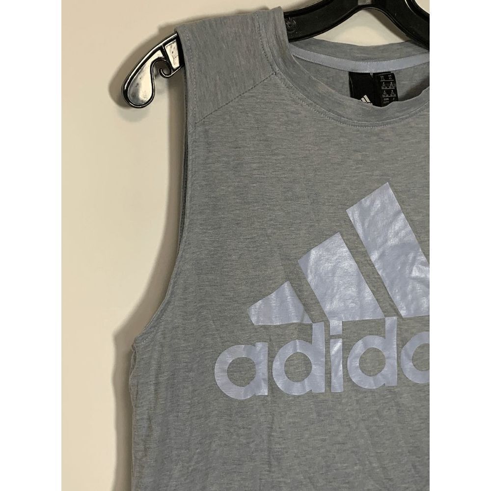 Adidas Women's Blue Cream Sleeveless Logo Graphic Print Active Tank Top Size XS - Picture 8 of 10